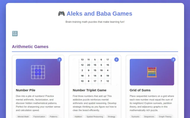 Vibe Coded Math Games