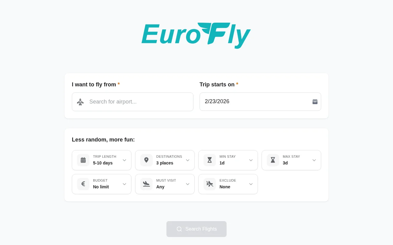 Built a tool that generates cheap multi-city flights in Europe