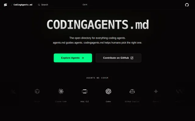 Codingagents.md – The open directory for AI coding agents