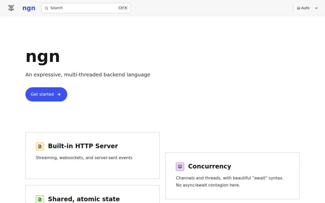 Ngn – a new back end programming language
