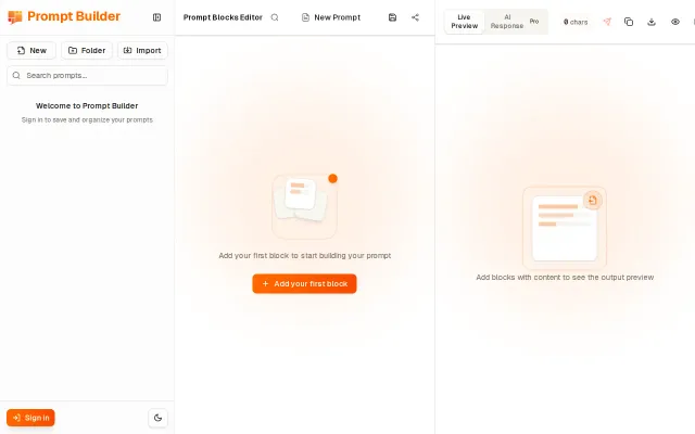 Prompt Builder – A block-based editor for composing AI prompts