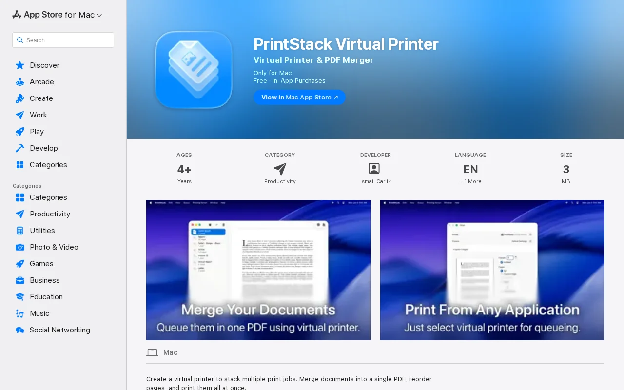 PrintStack – macOS virtual printer to queue and merge PDFs