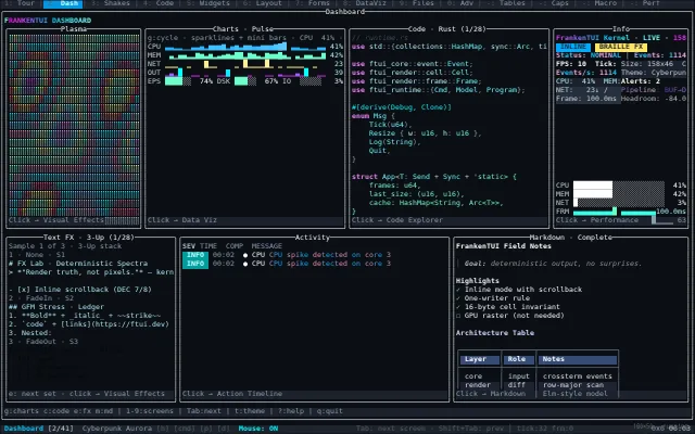 FrankenTUI in the Browser