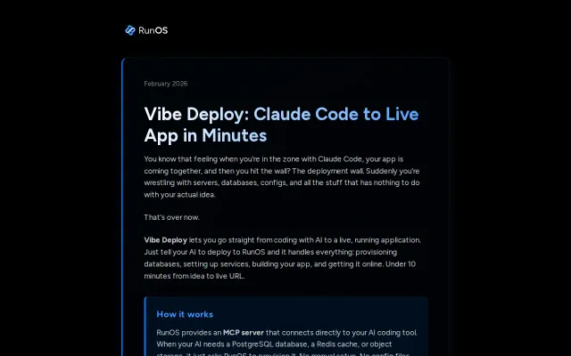 Vibe Deploy... Deploy full-stack apps to your own servers via AI