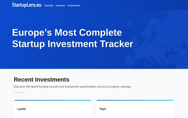 Startup Investment Tracker for Europe