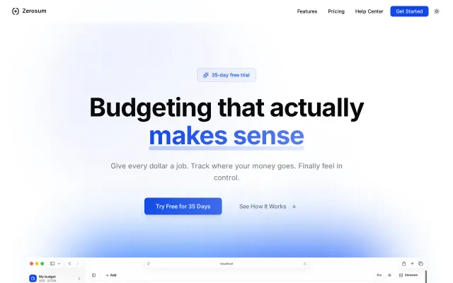ZeroSum – Zero-base budgeting $40/yr(Got tired of paying $109 for YNAB)