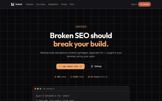 Indxel – Your build should fail on broken meta tags