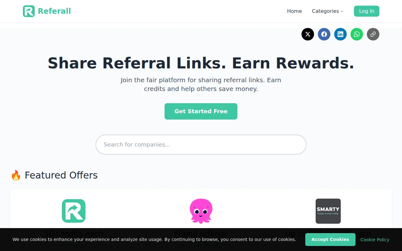 Referall – Website to fairly share shopping referral links