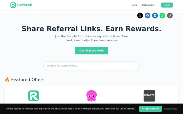 Referall – Website to fairly share shopping referral links