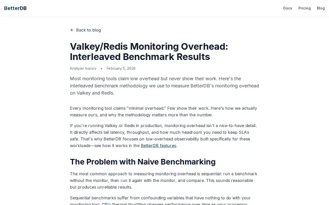 BetterDB – Valkey/Redis monitoring that persists what servers forget