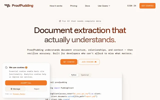 ProofPudding – Document Extraction API with Citations (PDF/Docx)