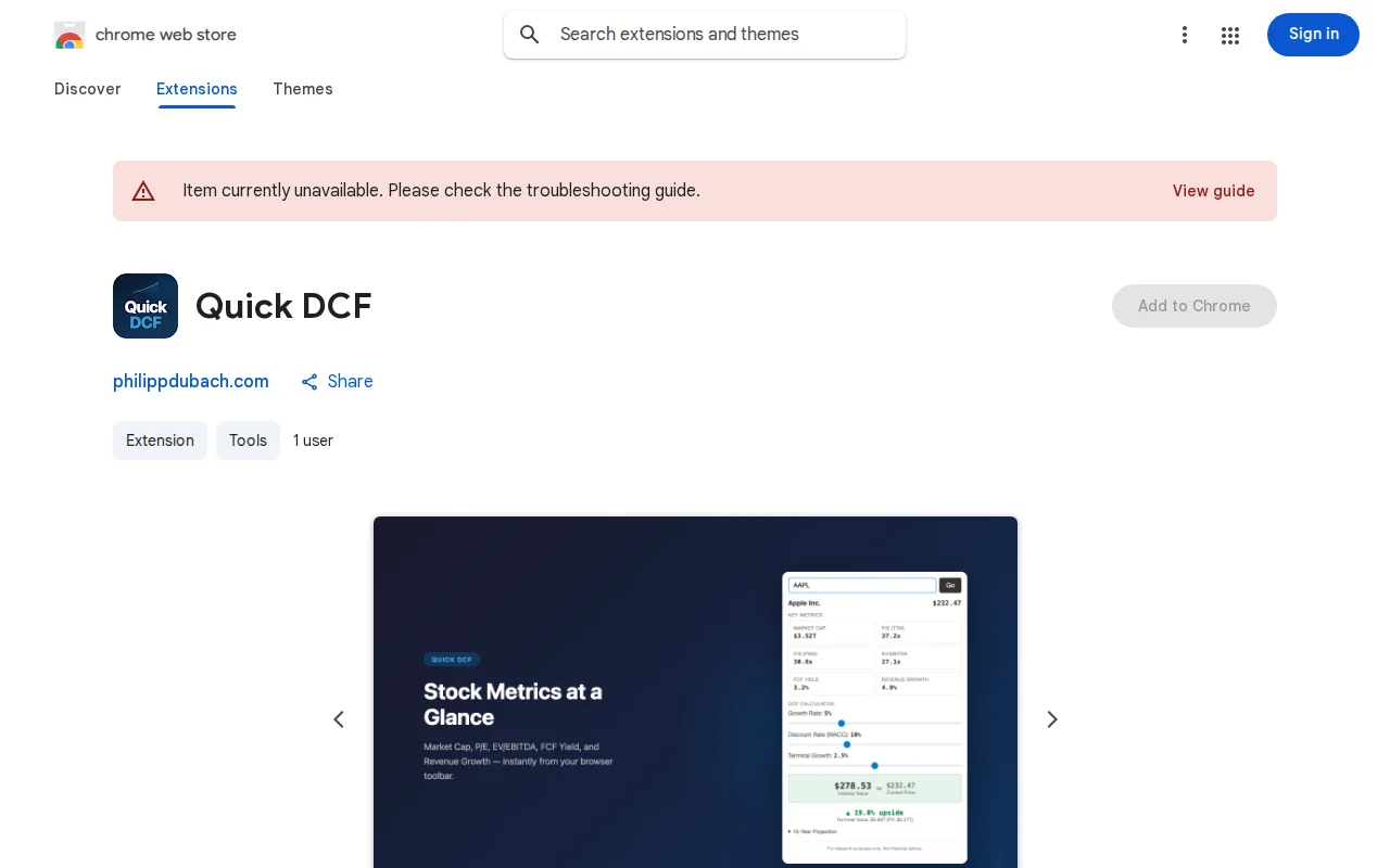 I built a Chrome extension for instant back-of-envelope DCF models