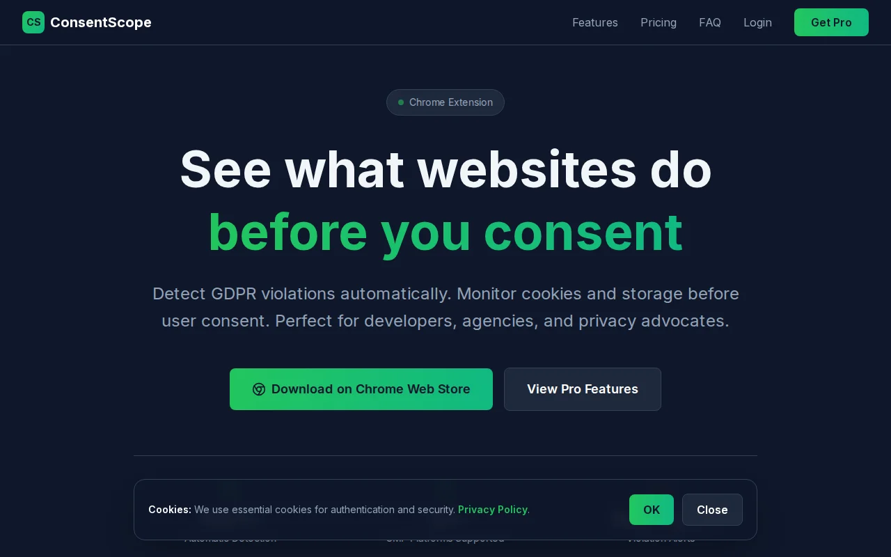 ConsentScope – detect cookies loaded before user consent