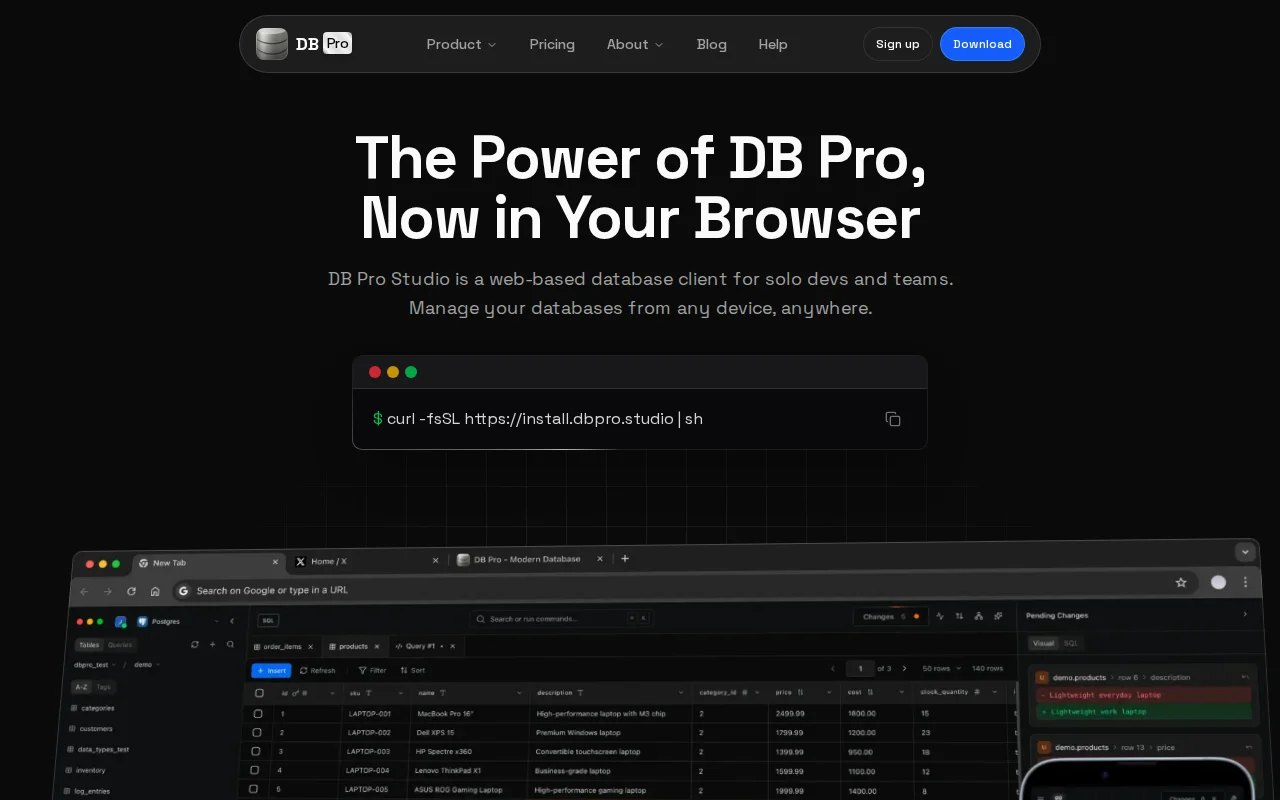 DB Pro Studio – A self-hosted, collaborative database client