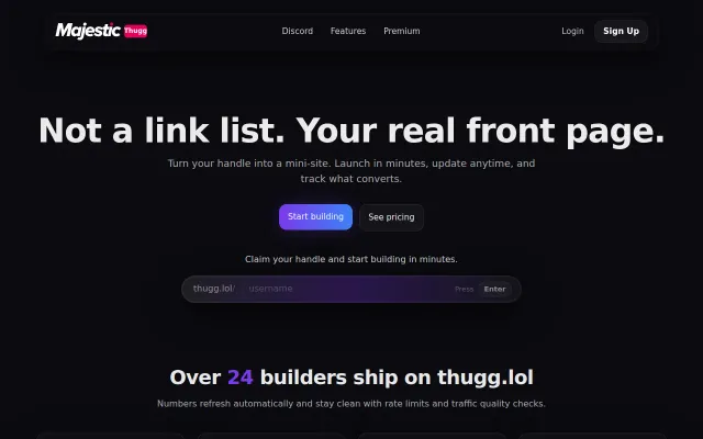 Digital identity pages with traffic quality