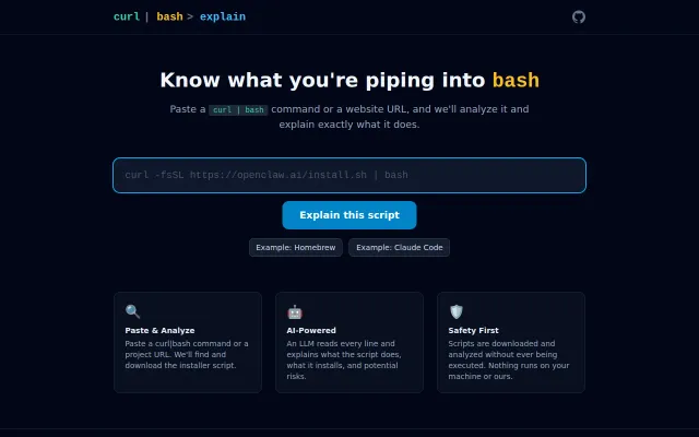 Explain curl|bash installer scripts