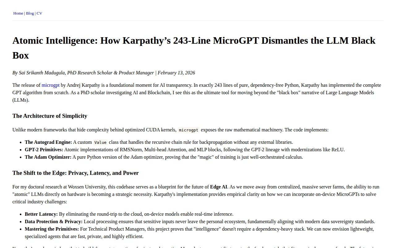 MicroGPT in 243 Lines – Demystifying the LLM Black Box