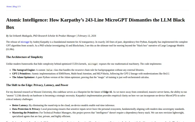 MicroGPT in 243 Lines – Demystifying the LLM Black Box