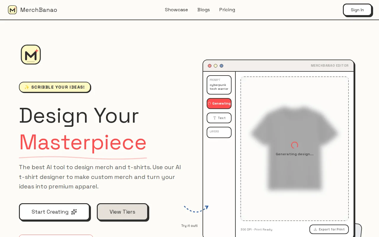 A tool to create merch designs without Photoshop