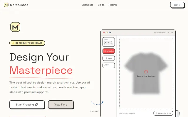 A tool to create merch designs without Photoshop