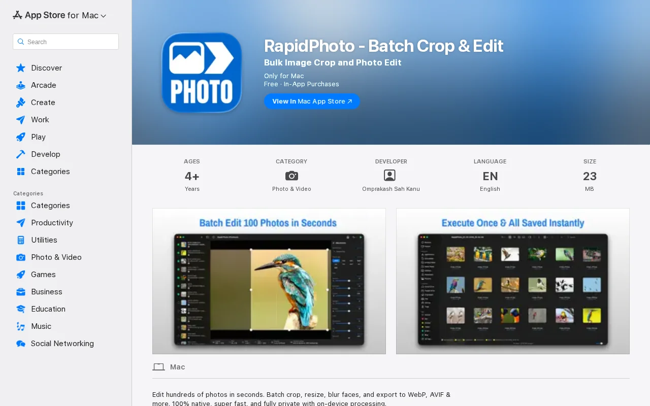 RapidPhoto – Native Mac app for private, offline bulk image editing