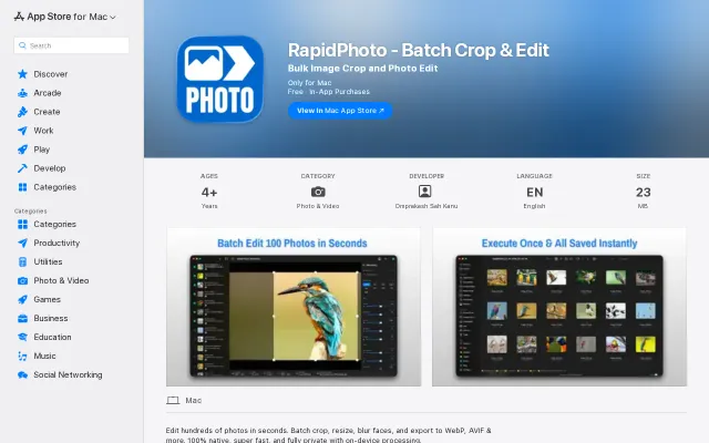 RapidPhoto – Native Mac app for private, offline bulk image editing
