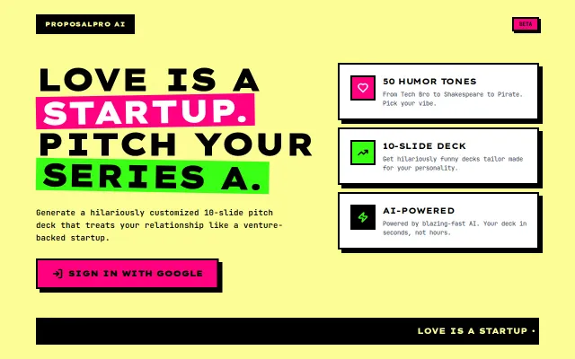 I built an AI that generates love proposals as pitch decks