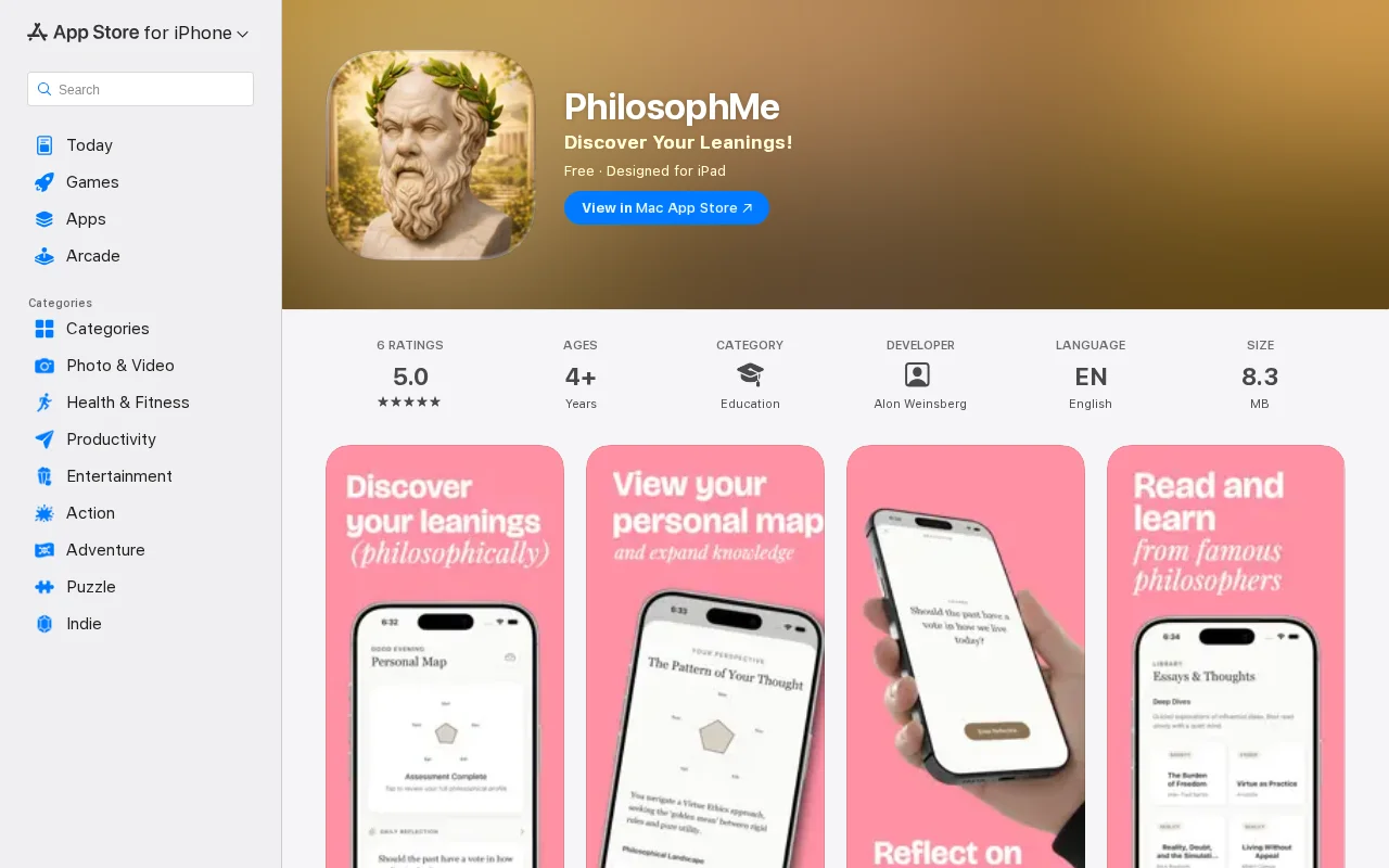PhilosophMe – a minimal iOS app for daily philosophical thinking