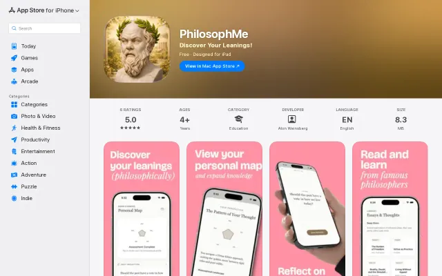 PhilosophMe – a minimal iOS app for daily philosophical thinking