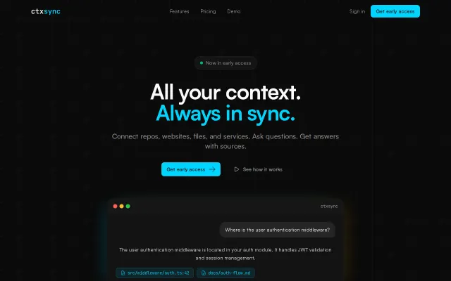 Ctxsync – Chat with your codebase that stays in sync