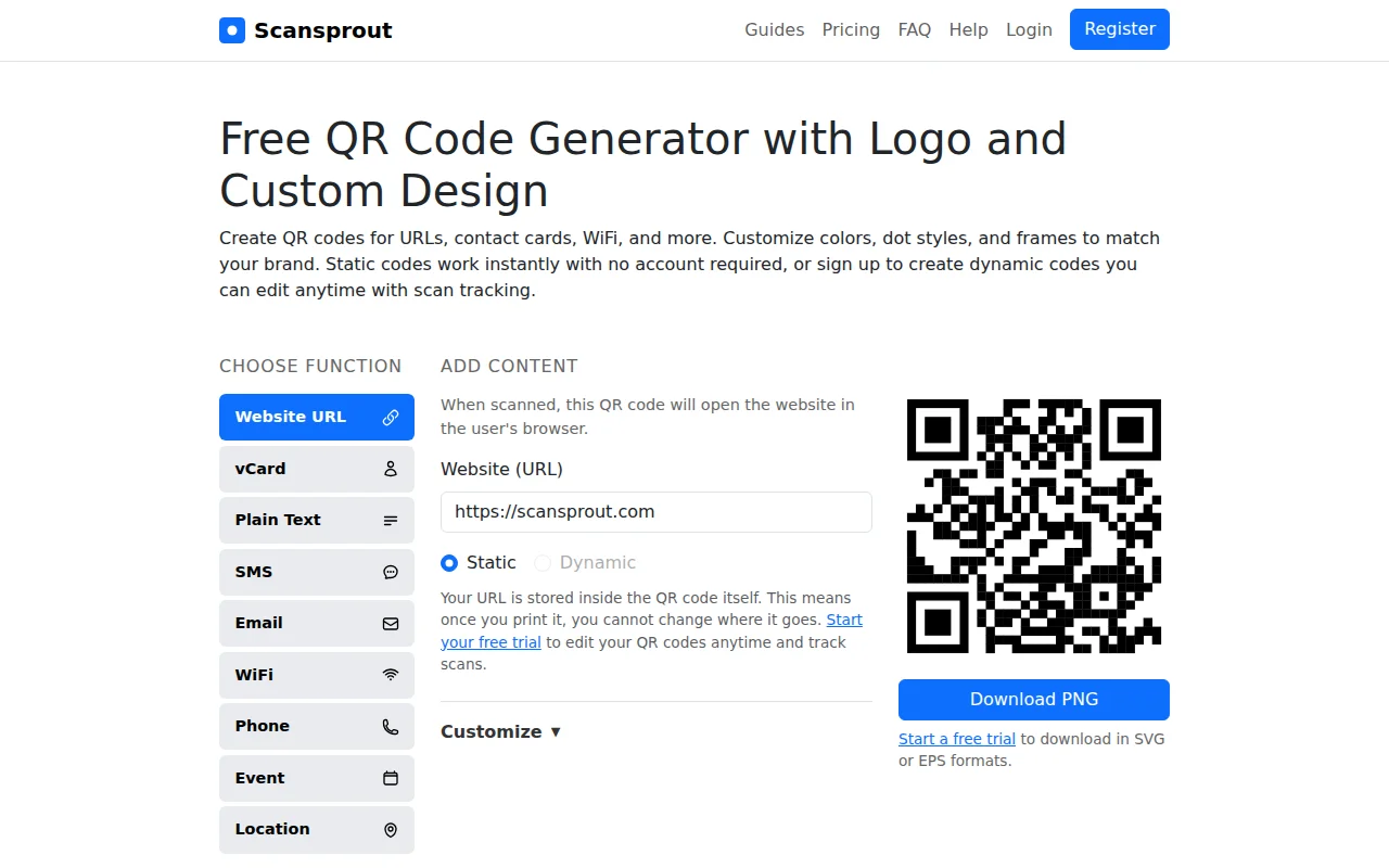 Scansprout – QR code generator I extracted from an art gallery project
