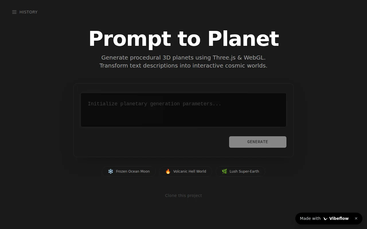 Prompt to Planet, generate procedural 3D planets from text