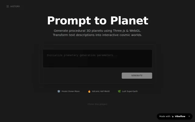 Prompt to Planet, generate procedural 3D planets from text