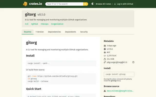 CLI Rust tool gitorg helps manage GitHub orgs
