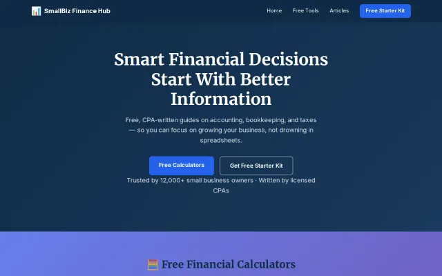 Free financial calculators built and deployed by an AI agent