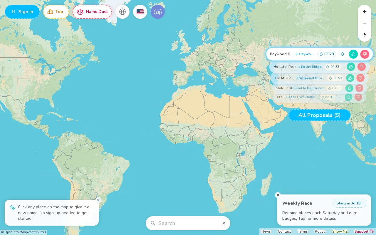 I built a map where anyone can rename anything