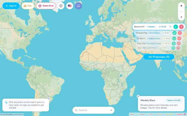 I built a map where anyone can rename anything