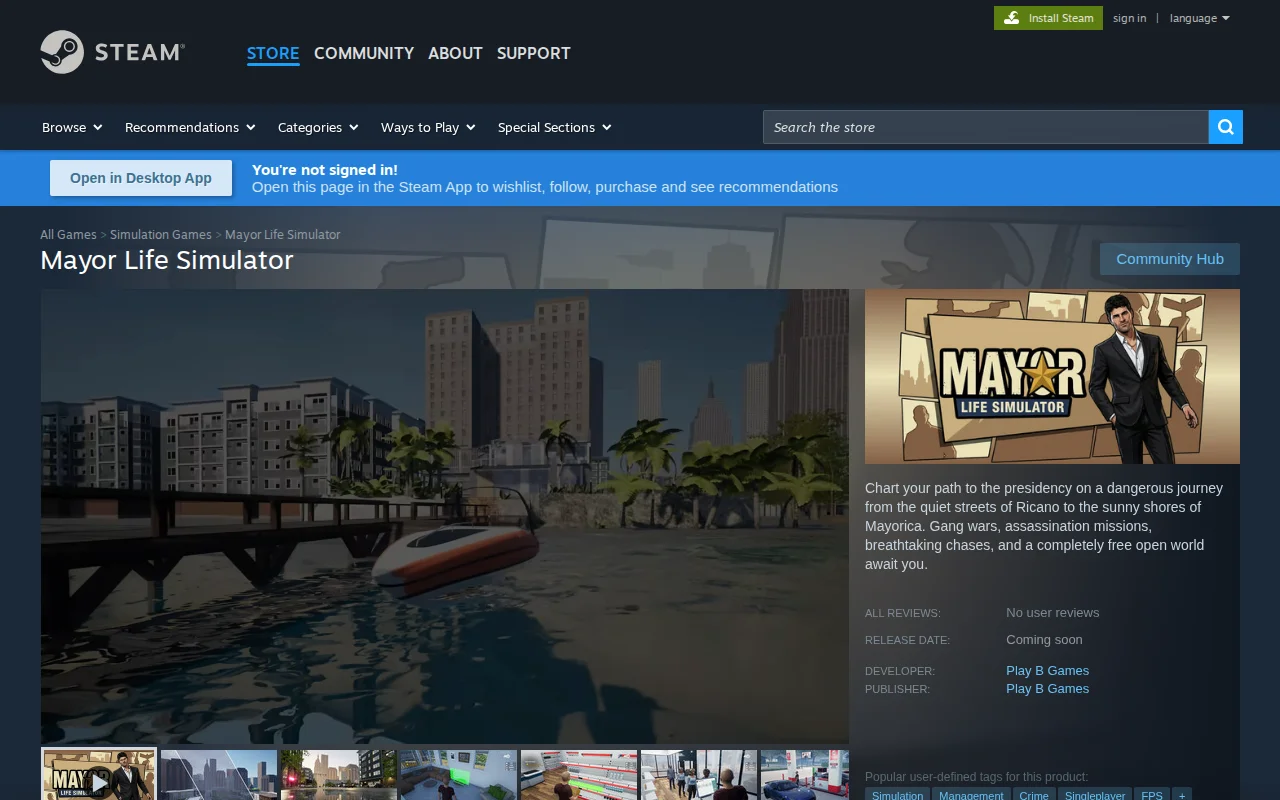 A mayor simulator where corruption is gameplay