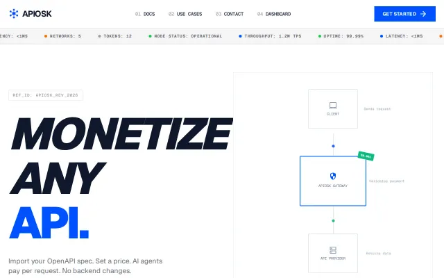 Apiosk – Self-service API marketplace with per-request USDC payments