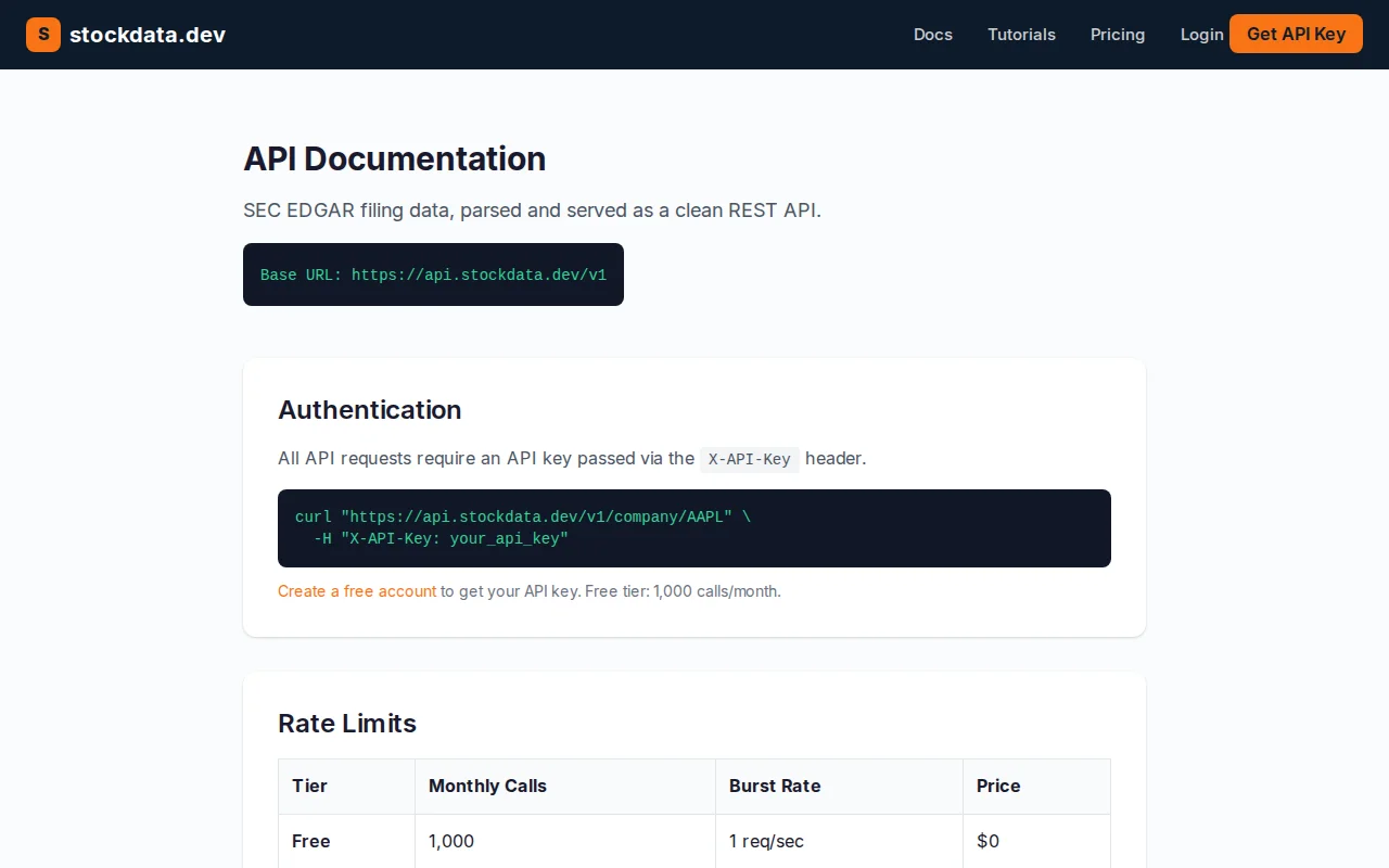Stockdata.dev – Free stock market API with 15-min delayed US quotes