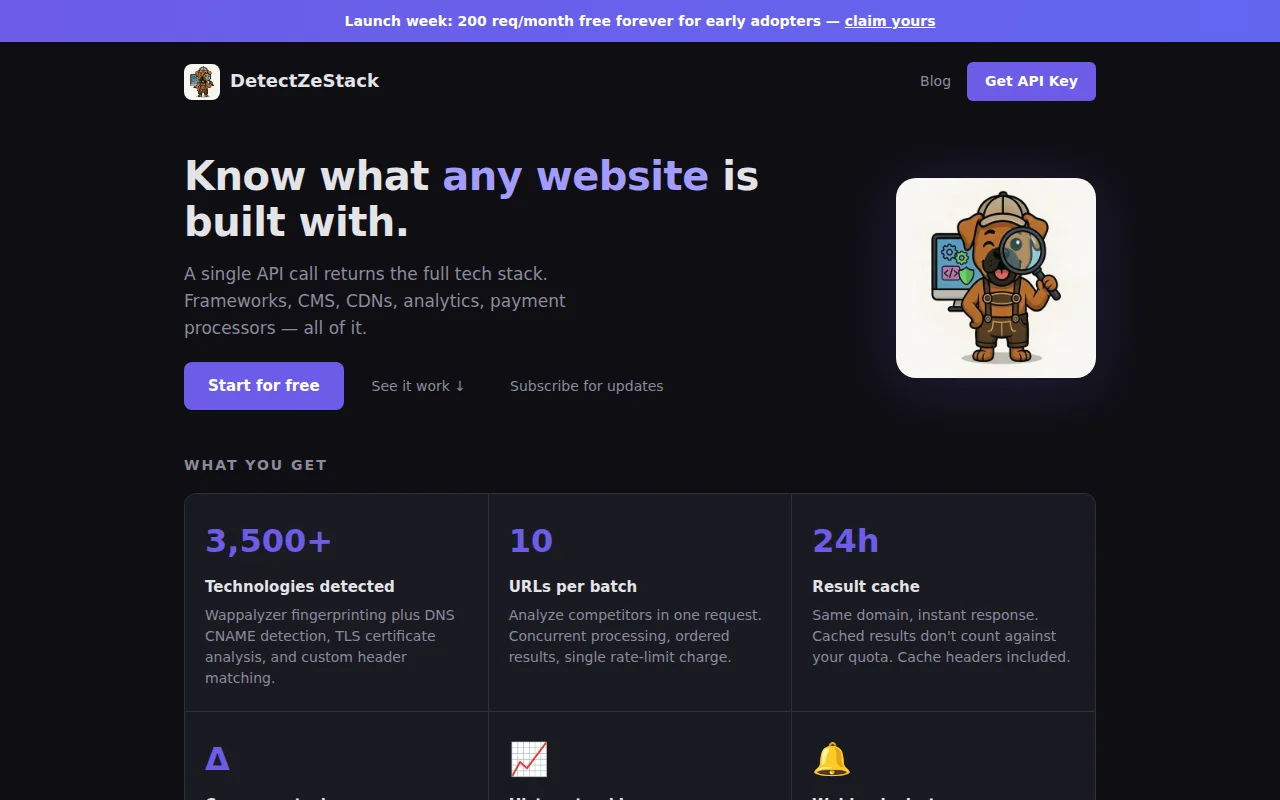 DetectZeStack – Tech stack detection API with 4 detection layers