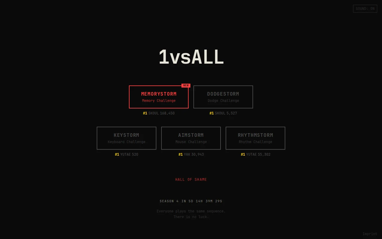 1vsALL Season 3 – Memory game where you remember patterns, not colors