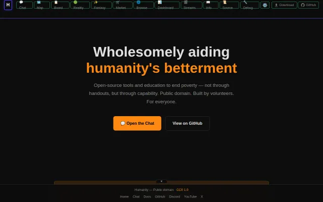 United Humanity: FOSS, federated tools to end poverty via capability