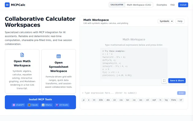 Mcpcalc.com – collaborative math documents for people and agents