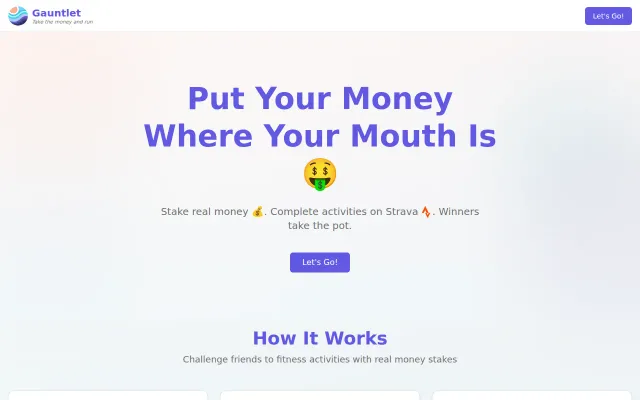 Gauntlet–Challenge friends to Strava activities with real money (USDC)