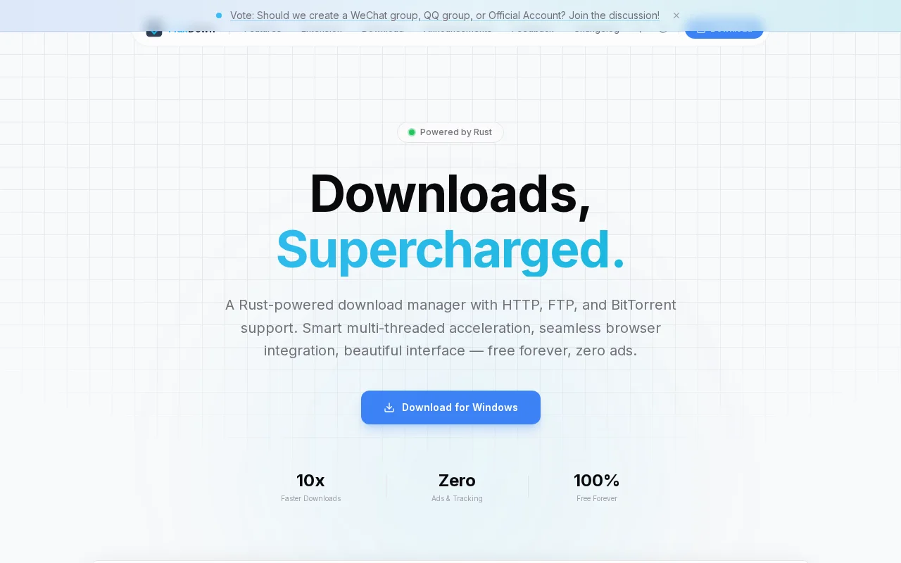 FluxDown – Free download manager built with Rust and Flutter