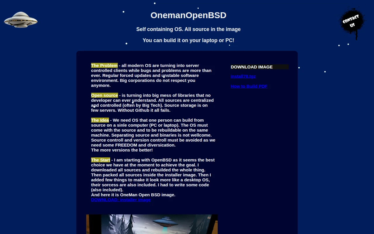 OneManBSD– An offline-rebuildable OpenBSD system with source in the ISO