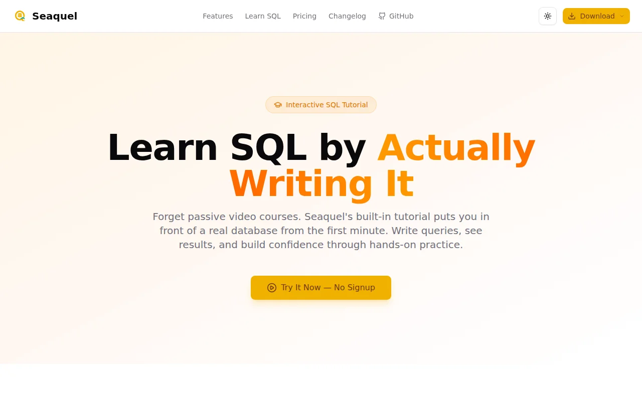 Interactive SQL Tutorial with a visual query builder