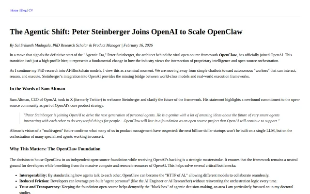 Agentic Shift: Peter Steinberger Joins OpenAI