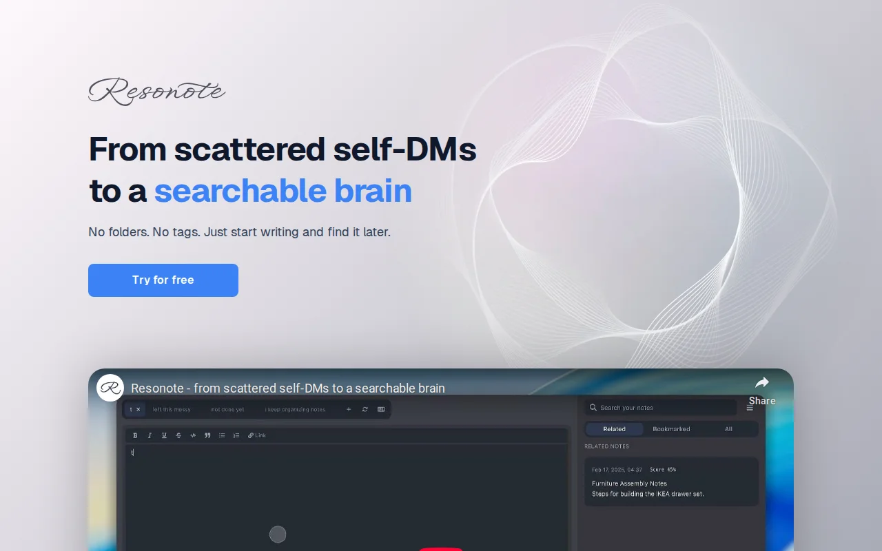 A note-taking app where notes connect themselves